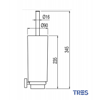 MEDIDAS ESCOBILLERO DE PARED CERAMICO MAX-CLASS TRES GRIFERIA